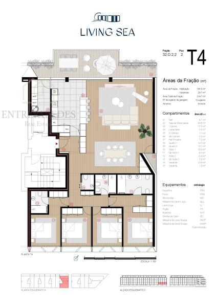 APARTAMENTO T4 COM VARANDA EM CANIDELO, VILA NOVA DE GAIA - PORTO D.2.2